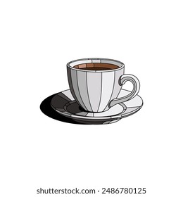 Cup of coffee. Color vector illustration.