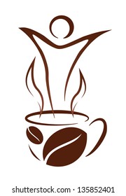 Cup of coffee. Concept illustration.