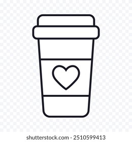 Una taza de café. Concepto de servir su bebida favorita. Ilustración vectorial.