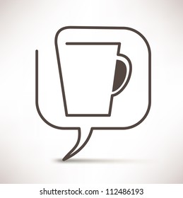 cup of coffee concept speech bubbles