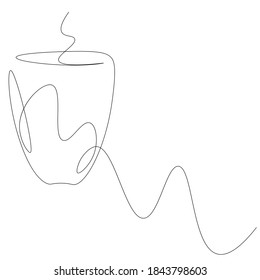 Taza de traza continua de café. Ilustración del vector