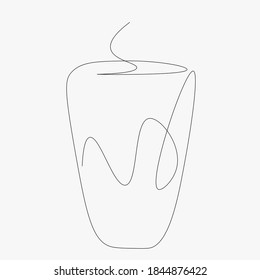 Taza de traza continua de café. Ilustración del vector