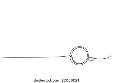A cup of coffee continuous line drawing. Illustration of mug in line art style vector image. One line art of a cup of tea or coffee.