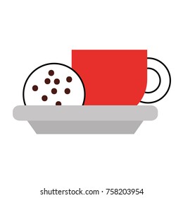 cup of coffee and cookie chocolate chip