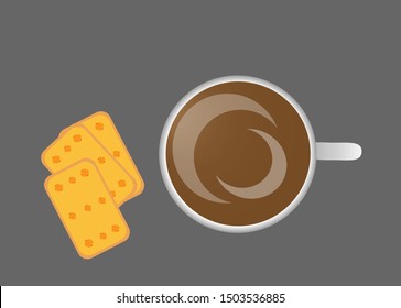 cup of coffee and cookies on the surface