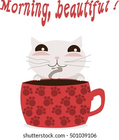 cup of coffee from a cute kitty