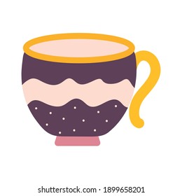 cup of coffee with different color and dots on a white background vector illustration design
