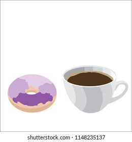 Cup of coffee and donut