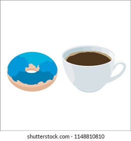 Cup of coffee and donut