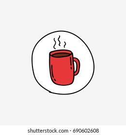 cup of coffee doodle icon
