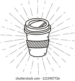 a cup of coffee in doodle style