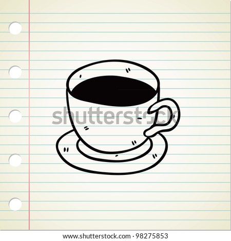 a cup of coffee in doodle style