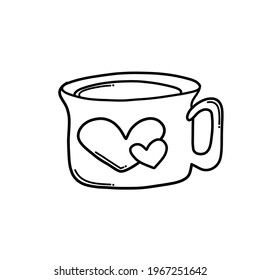 Cup of coffee Doodle vector icon. Drawing sketch illustration hand drawn cartoon line.