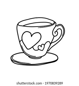 Cup of coffee Doodle vector icon. Drawing sketch illustration hand drawn cartoon line.