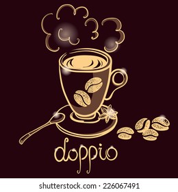 cup of coffee doppio for decorate the cafe
