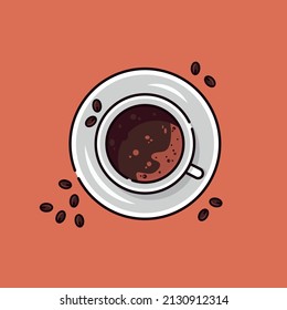 Una taza de dibujo de café de arte vectorial.