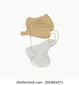 A cup of coffee drawn by one line