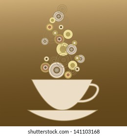 A cup with a coffee drink