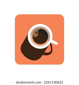 cup of coffee drink design template color and shading vector illustration