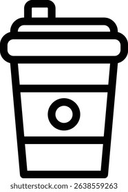 a cup of coffee editable cartoon style sticker vector