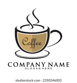 Logo de la copa de café elegante ilustración vectorial