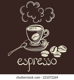 cup of coffee espresso for decorate the cafe
