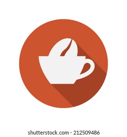 Cup of coffee, flat design.