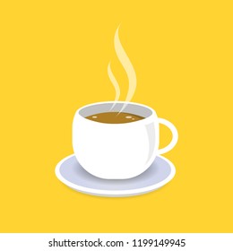Cup of Coffee. Flat Design. Banners, Posters, Cards, Banners. Vector Illustration