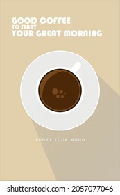 A cup of coffee Flat Design Poster