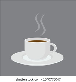 Cup Of Coffee Flat Design.vector illustration.