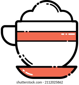 Cup Of Coffee Flat Icon Isolated On White Background