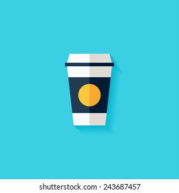 Cup Coffee Flat Icon Modern Flat Stock Vector (Royalty Free) 243687457 ...