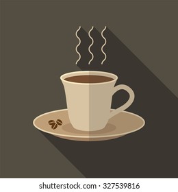 A cup of coffee. Flat illustration 
