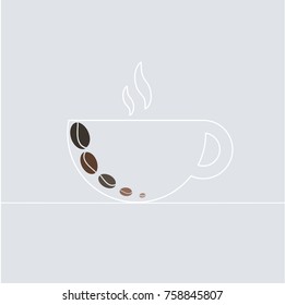 A cup of coffee in flat simple style. Vector illustration in eps 10.