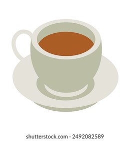 A cup of coffee flat style, coffee cup icon isolated on background.