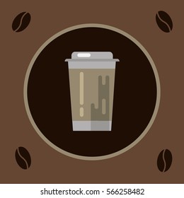 The cup coffee, flat style, illustration