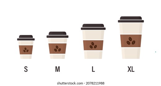 Cup coffee in flat style on white background. Cup flat design icon. Vector isolated symbol illustration. Sweet coffee set. EPS10