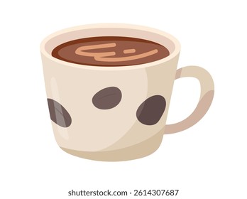 Cup of coffee. Flat vector, clipart illustration isolated on white background.