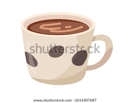 Cup of coffee. Flat vector, clipart illustration isolated on white background.
