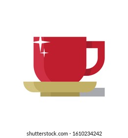 A Cup of Coffee Flat Vector Illustration, Beverage Icon Design