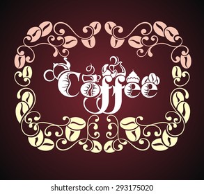 Cup of coffee with floral design elements