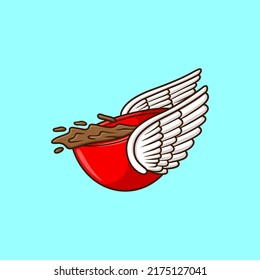 Vector de dibujos animados volador de café de la copa