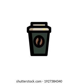 A Cup of Coffee Foods Icon Logo Vector Illustration. Outline Style
