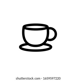 A Cup of Coffee Foods Icon Vector Illustration. Outline Style
