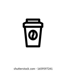 A Cup of Coffee Foods Icon Vector Illustration. Outline Style
