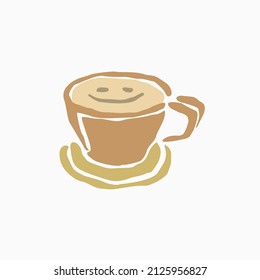 A cup of coffee freehand drawing vector