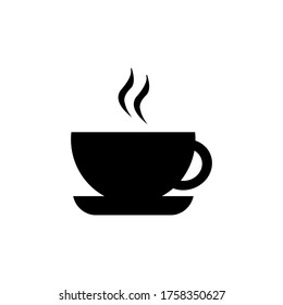 a cup of coffee and glass icon vector illustration logo template