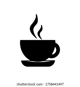 a cup of coffee and glass icon vector illustration logo template