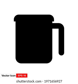 a cup of coffee and glass icon vector illustration logo template
