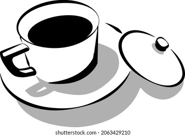 A Cup Of Coffee With A Glass Lid. Suitable For Coffeeshop Logo